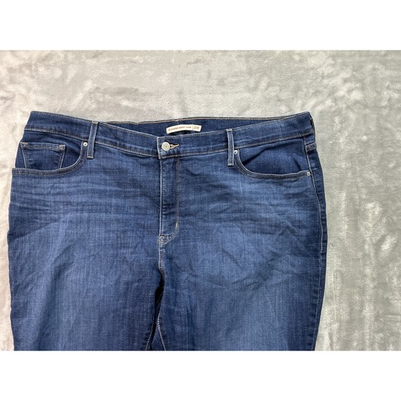Levis 311 Jeans Womens Plus Sz 22W Blue Shaping Skinny Capri Whiskered Faded - Picture 3 of 13